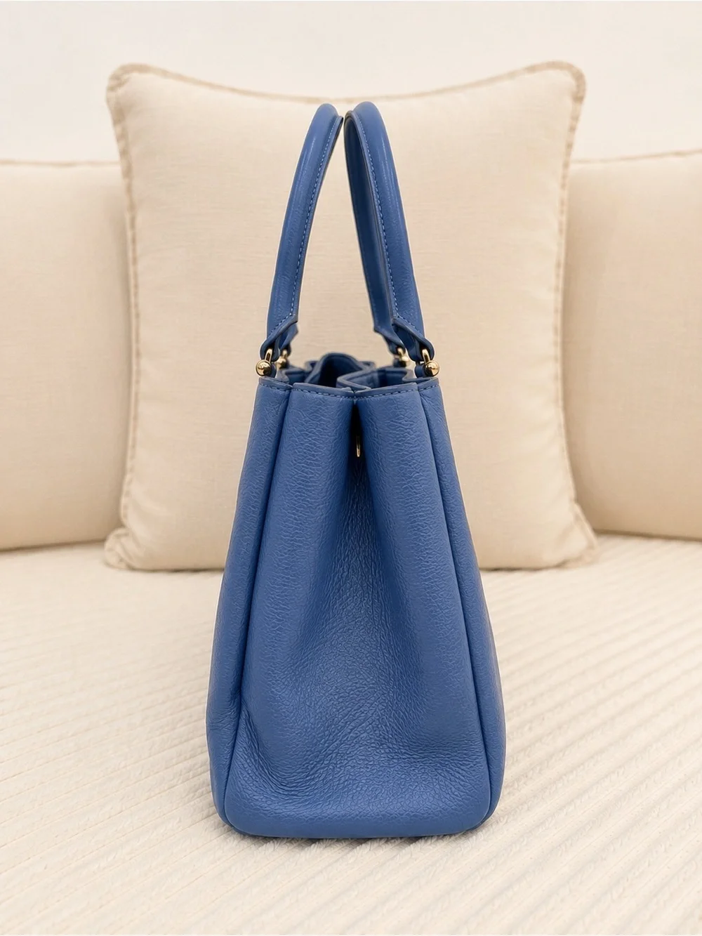 Kate Spade Lombard Street Neve Large Blue Leather Tote